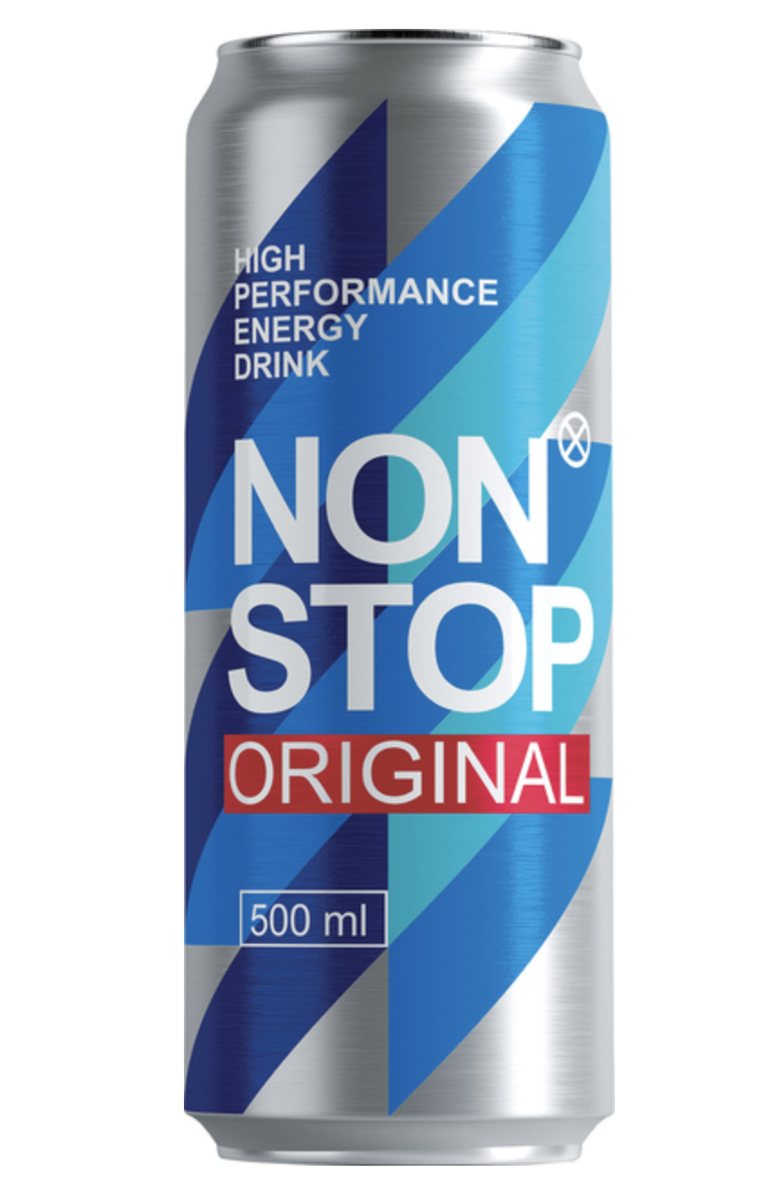 Енергетичний б/а напій Non Stop Original 0.5 л з/б